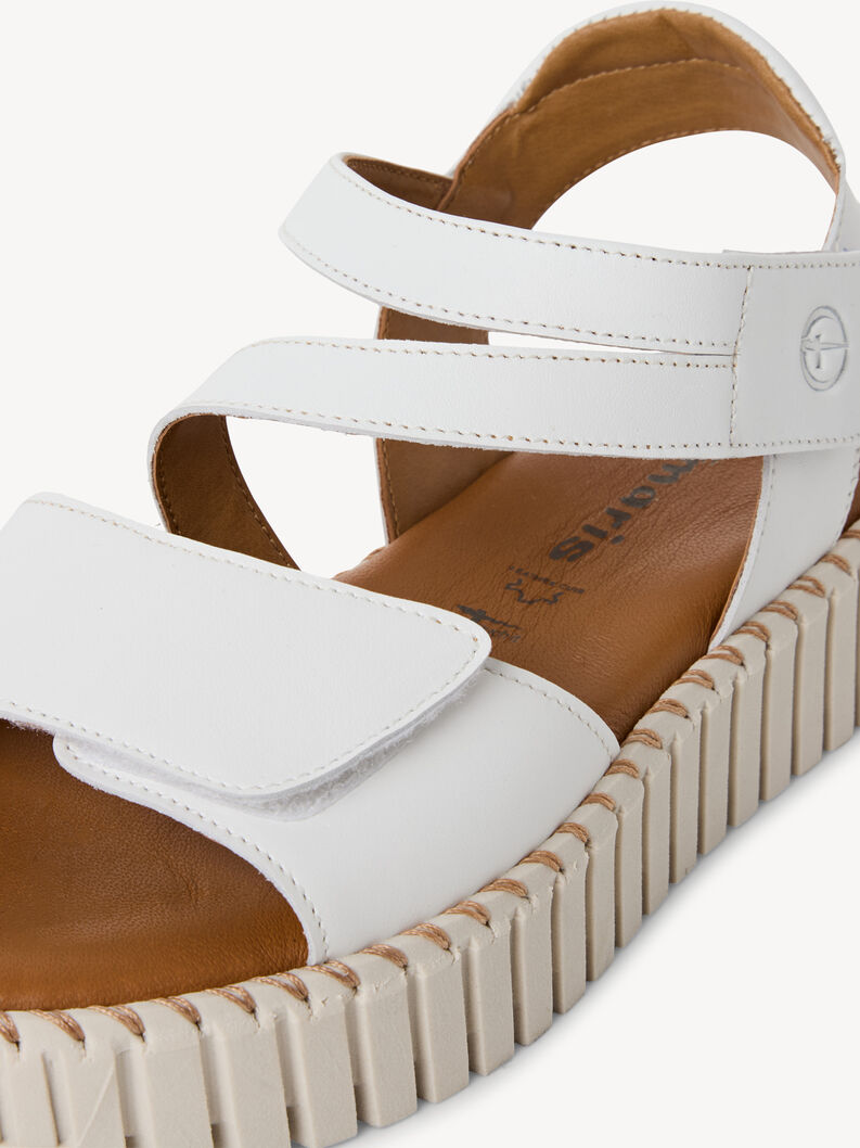 Ledersandalette - weiß, WHITE LEATHER, hi-res