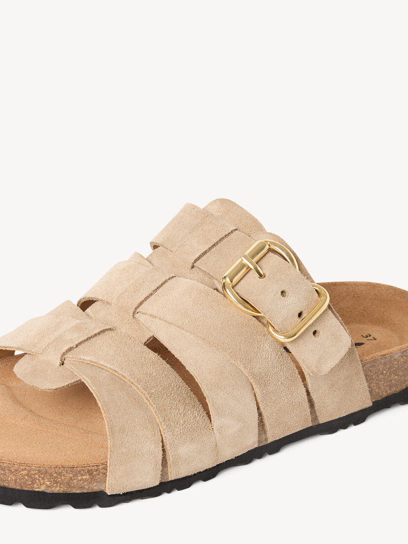 Leren Slipper - beige, TAUPE, hi-res