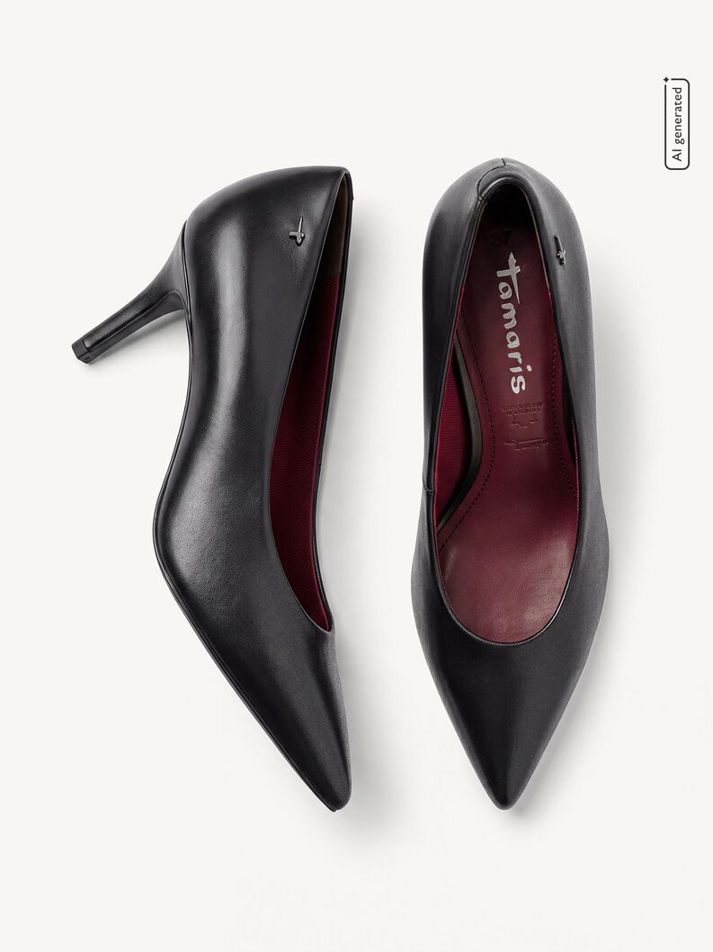 Escarpin, BLACK LEATHER, hi-res