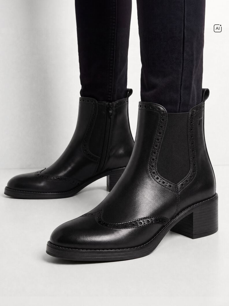 Stivaletti Chelsea, BLACK LEATHER, hi-res