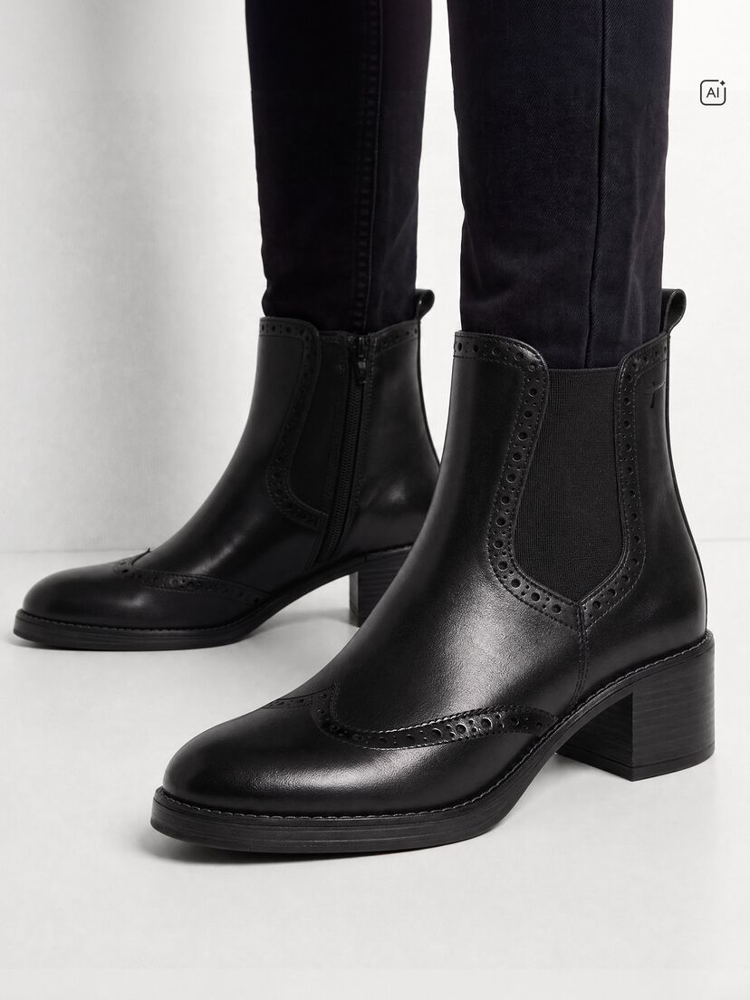 Chelseaboot, BLACK LEATHER, hi-res