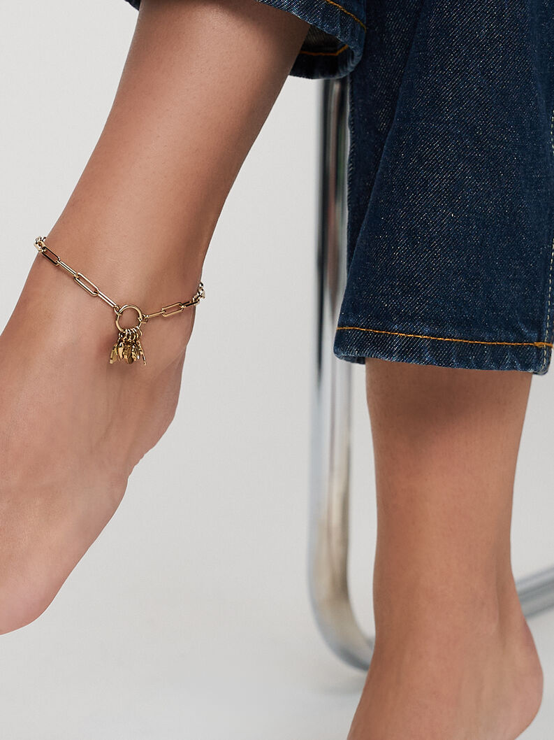 Anklet - gold, gold, hi-res
