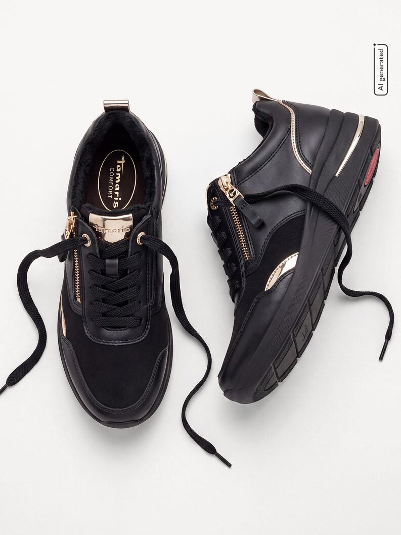 Sneaker, BLACK/GOLD, hi-res