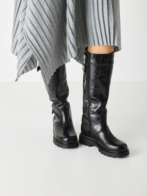 Stiefel, BLACK CROCO, hi-res