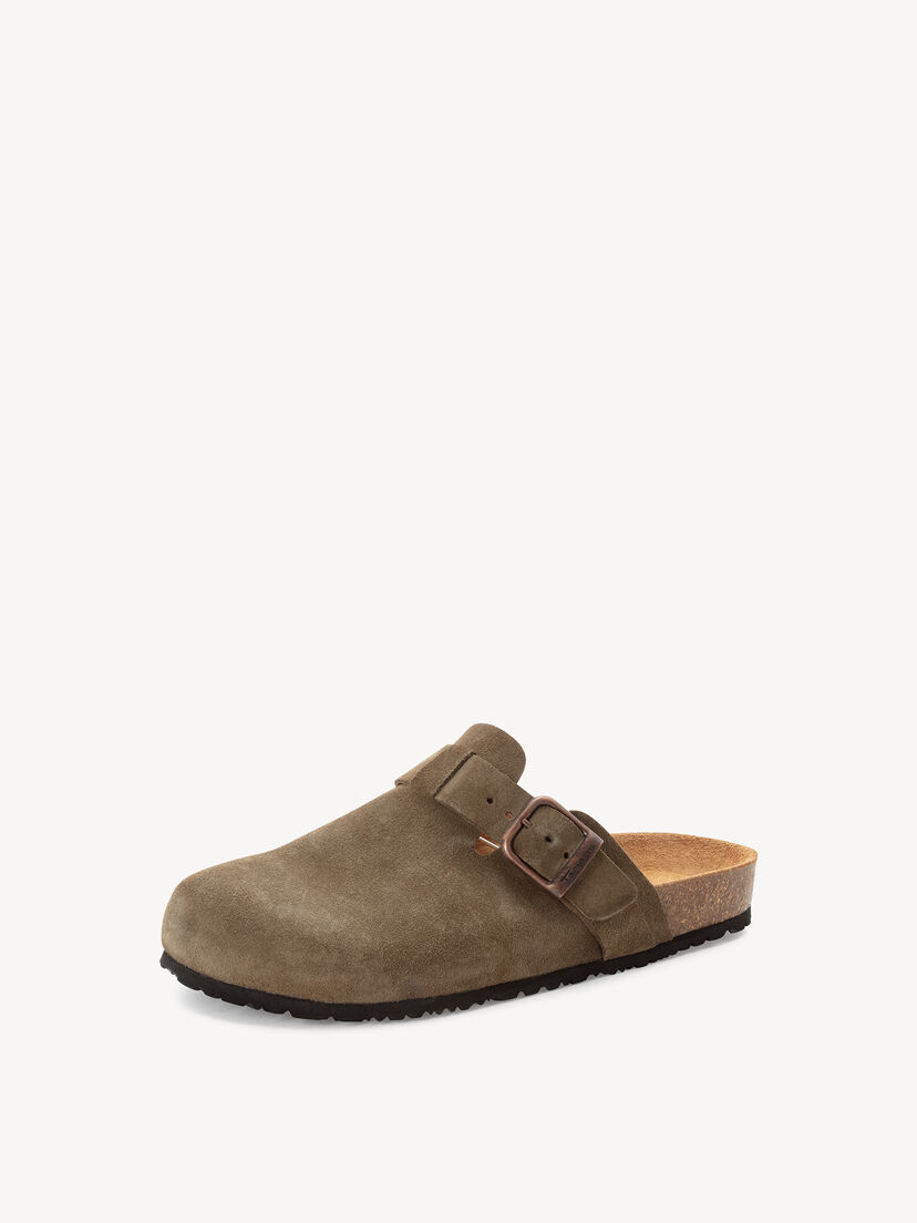 Leren Slipper - groen, OLIVE, hi-res