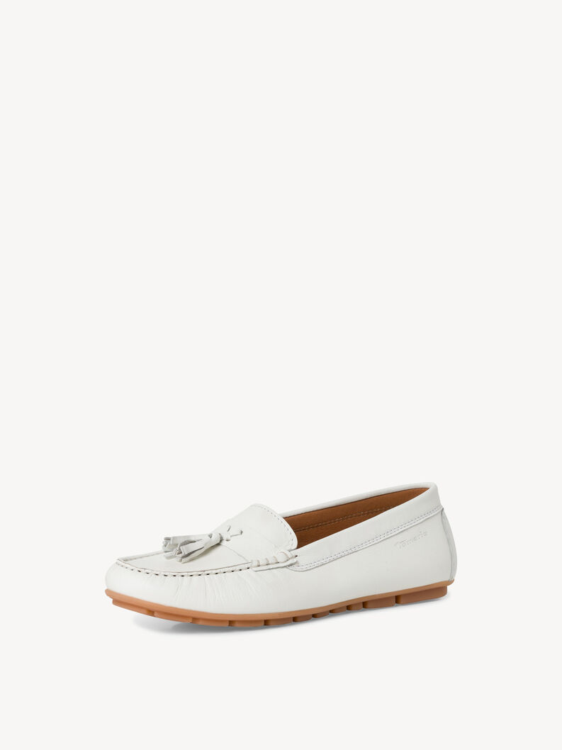 Ledermoccassin - weiß, WHITE LEATHER, hi-res