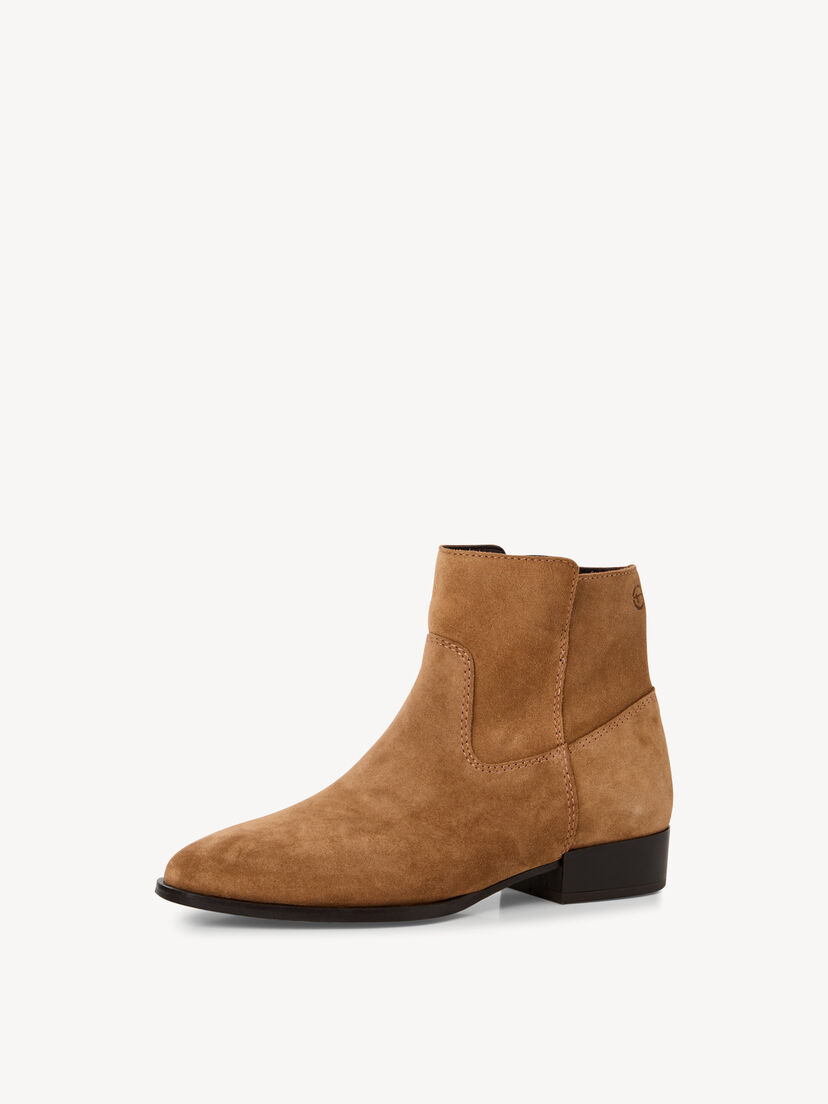 Leren Enkellaarsje - bruin, cognac, hi-res