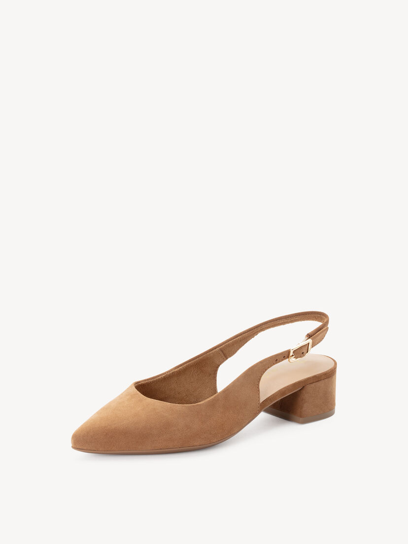 Leren Slingpumps - bruin, cognac, hi-res