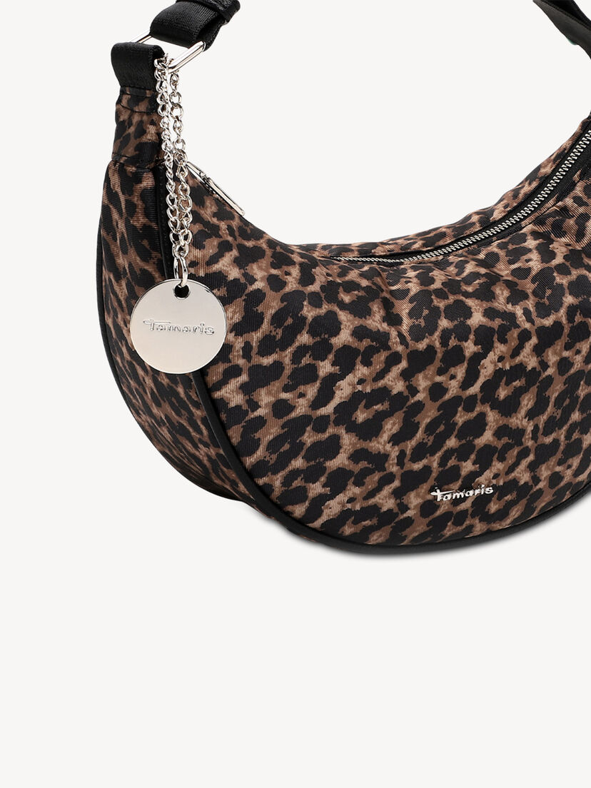 Schoudertas - zwart, black/brown, hi-res