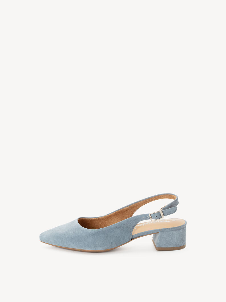 Escarpin en cuir - bleu, LIGHT BLUE, hi-res