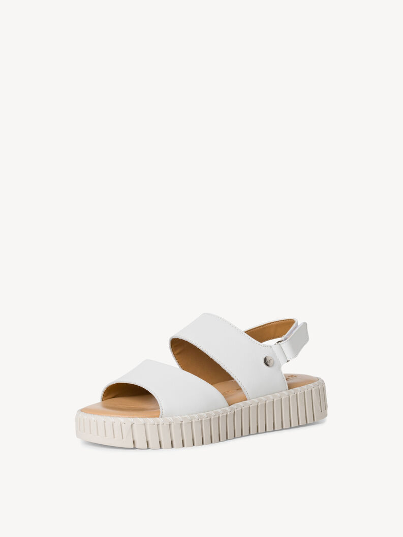 Kožené sandálky - bílá, WHITE LEATHER, hi-res