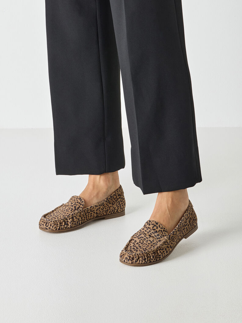 Ledermoccassin - braun, LEOPARD, hi-res
