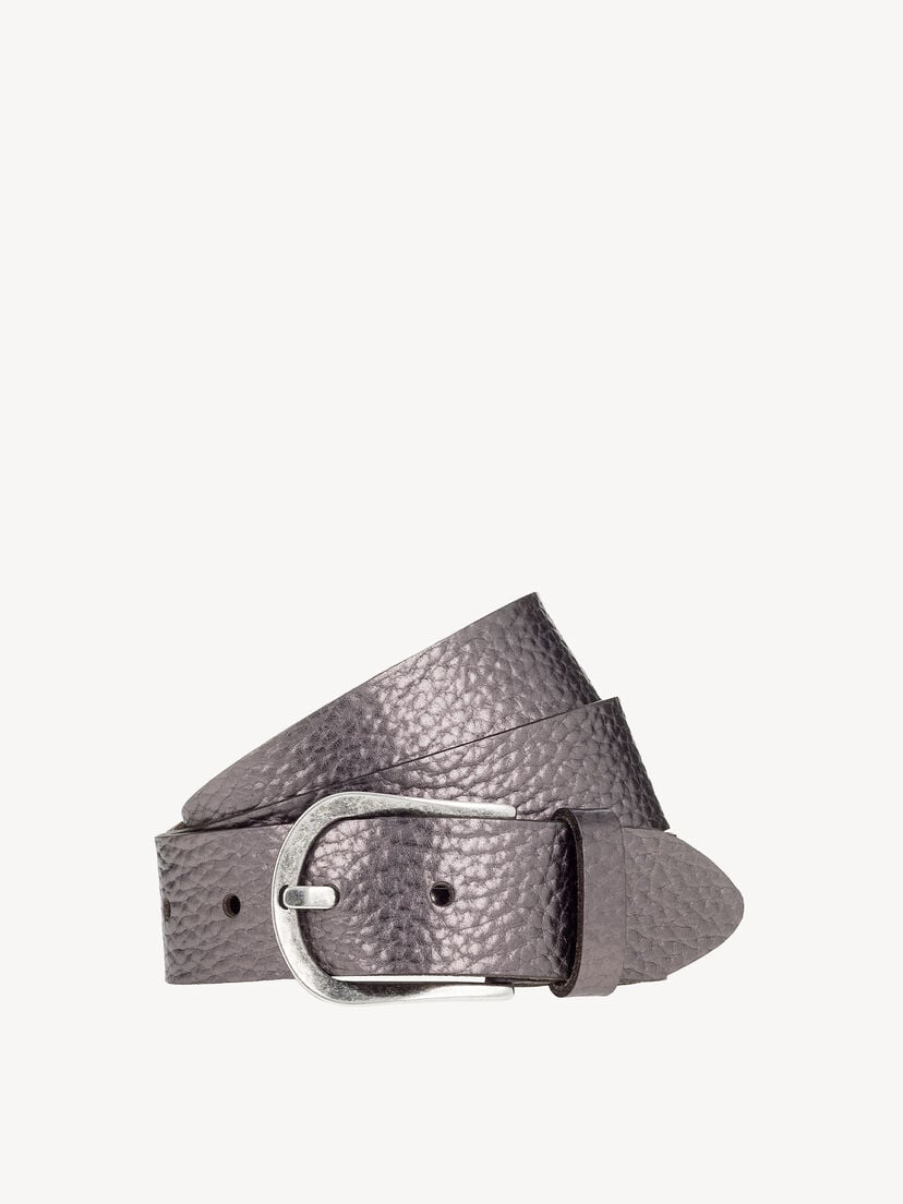 Leren Riem - grijs, Gun Metal, hi-res