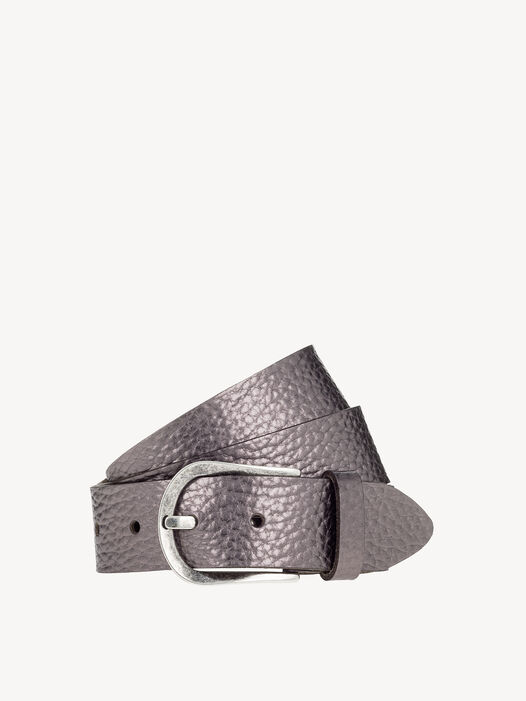 Leren riem, Gun Metal, hi-res