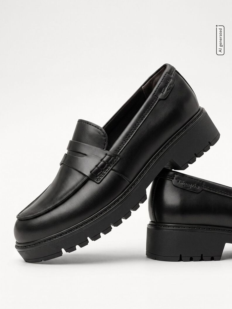 Slipper, BLACK LEATHER, hi-res