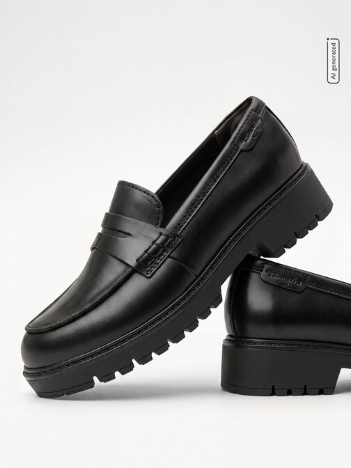 Slipper, BLACK LEATHER, hi-res