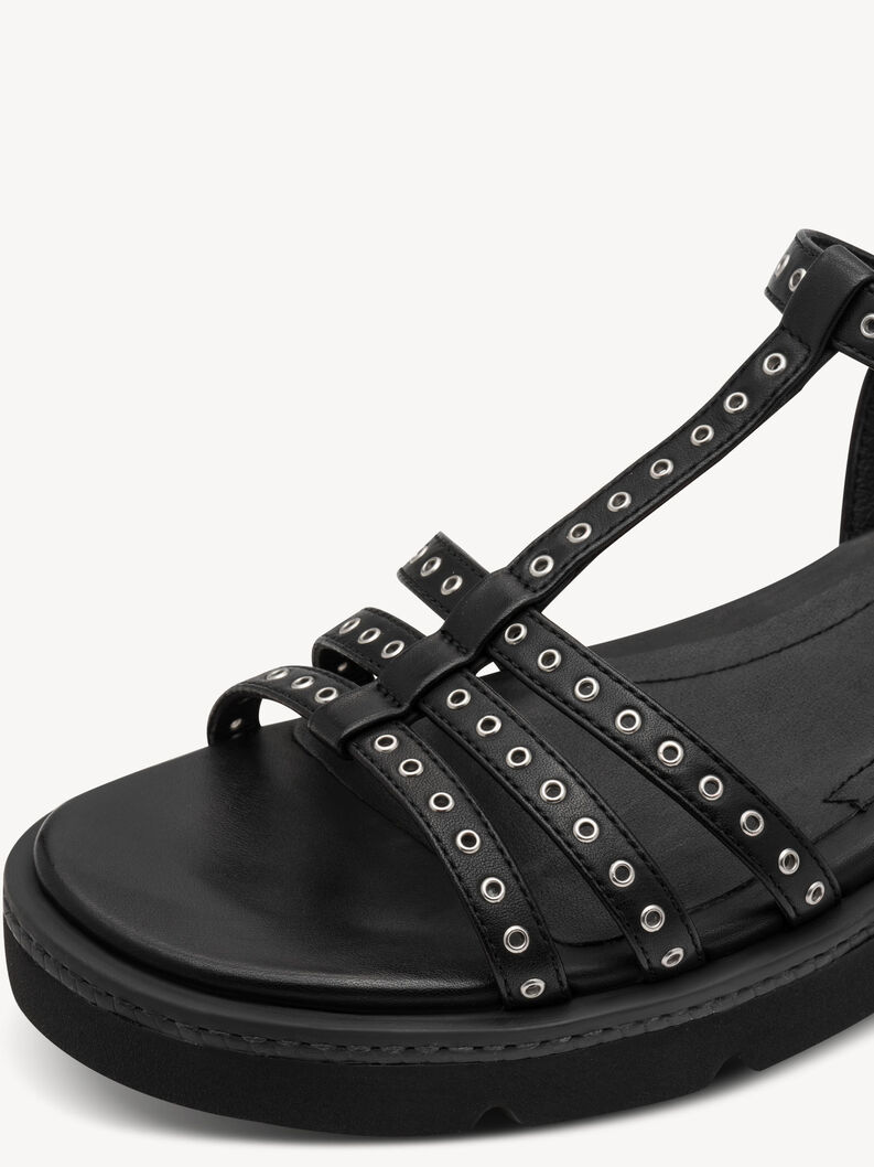 Sandale &agrave; talon, BLACK LEATHER, hi-res