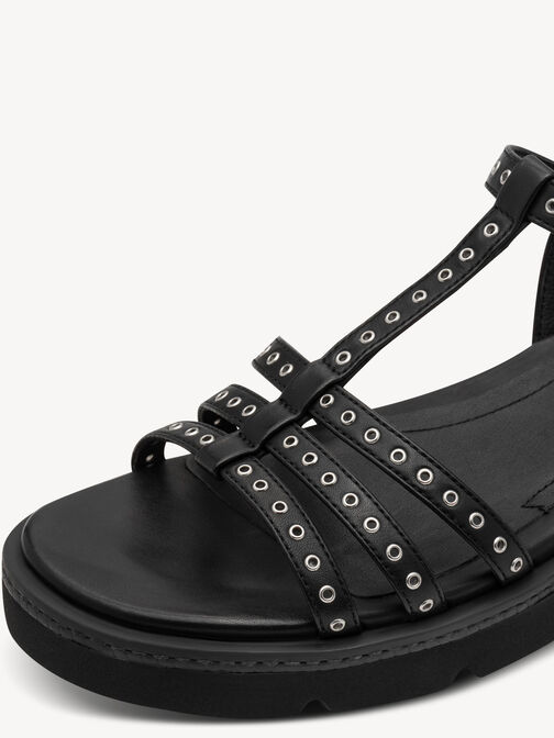 Sandale &agrave; talon, BLACK LEATHER, hi-res