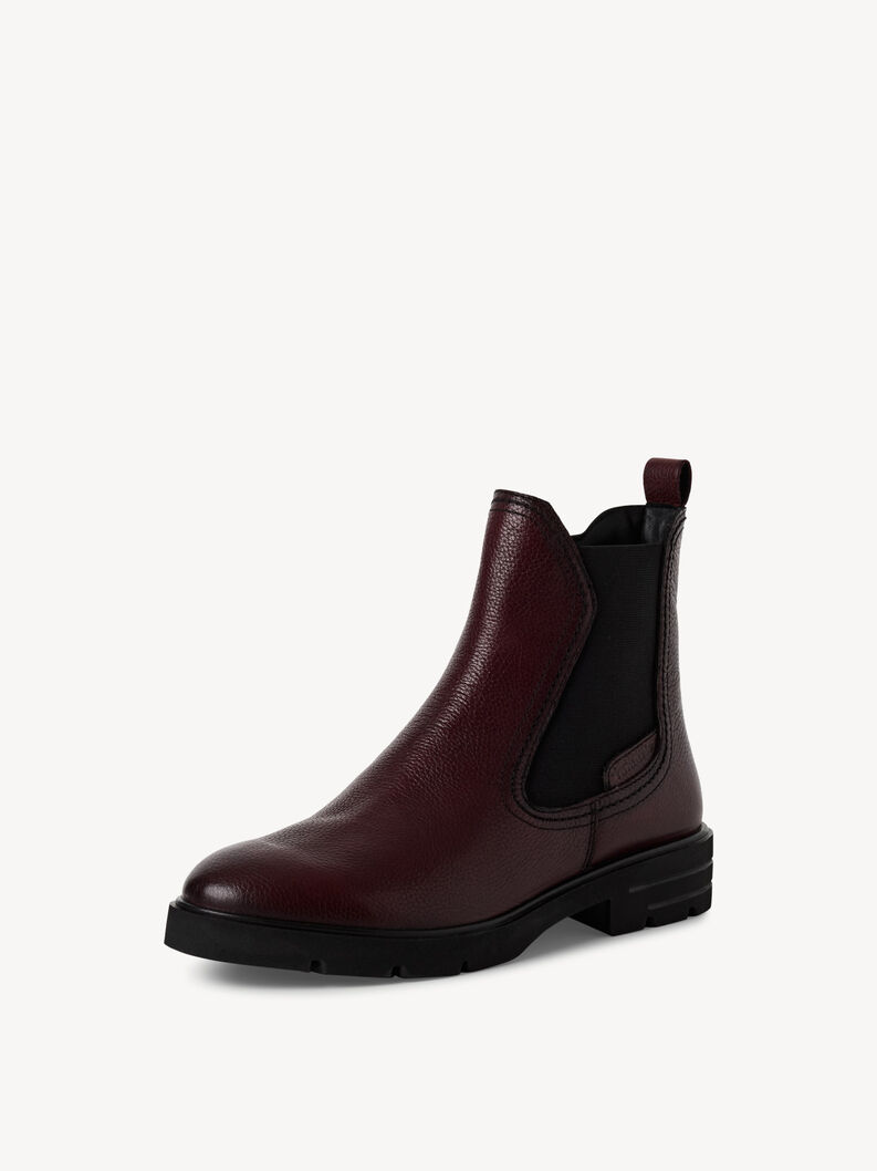 Leder Chelsea Boot - rot, MERLOT, hi-res