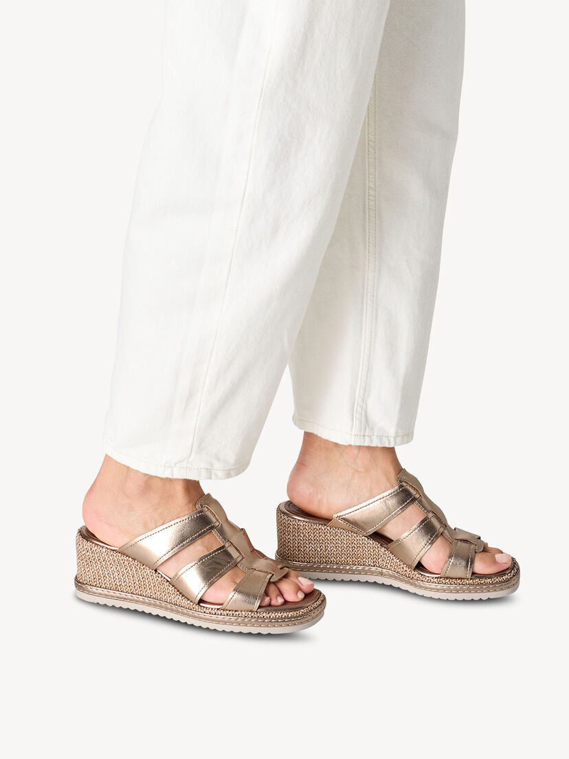 Leren Slipper - metallic, BRONCE, hi-res