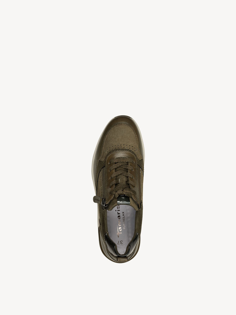 Leather Sneaker - green, OLIVE COMB, hi-res