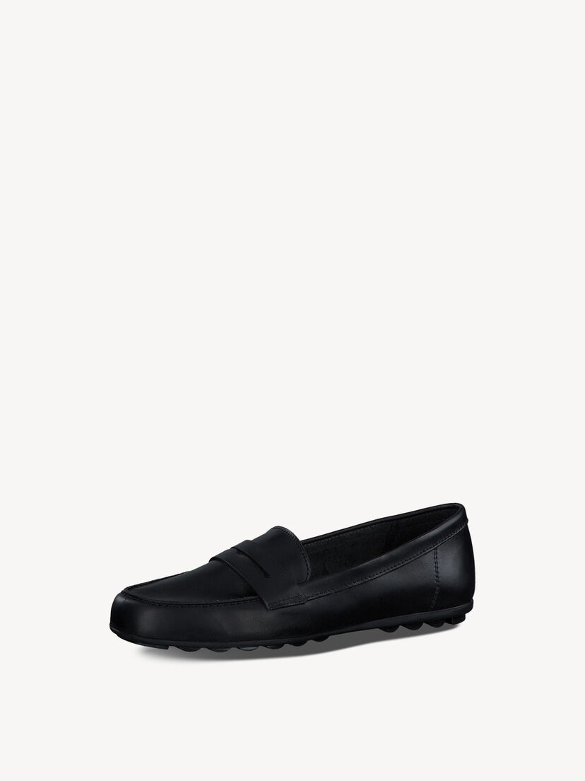 Leren Mocassin - zwart, BLACK LEATHER, hi-res