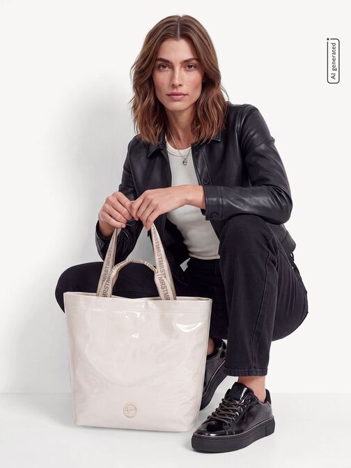 Shopping bag, beige, hi-res