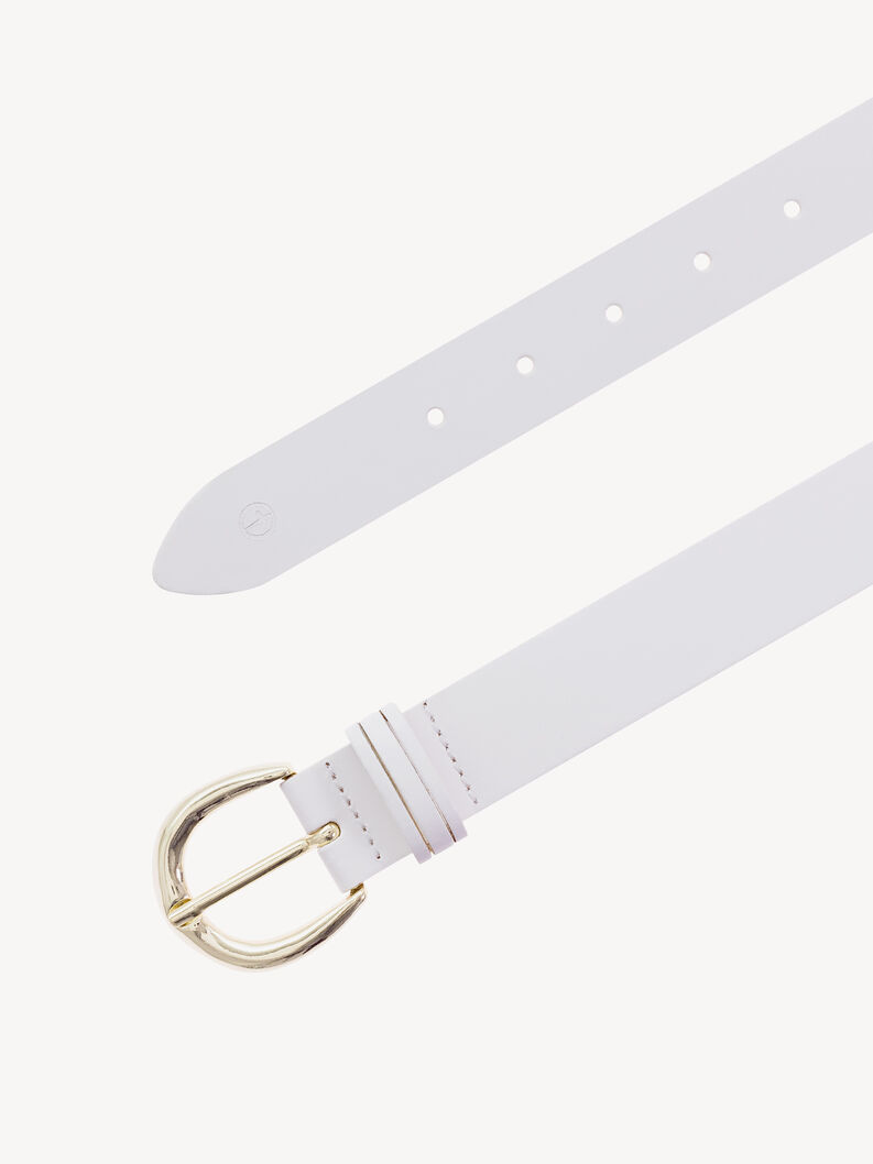 Leather Belt - white, white, hi-res