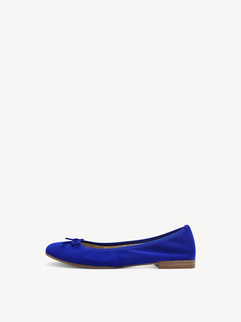 Leren Ballerina - blauw, ROYAL BLUE, hi-res