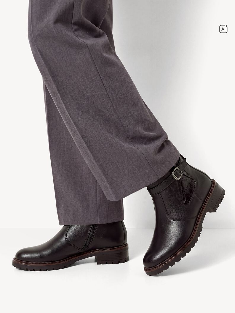 Bottine Chelsea en cuir - noir, BLACK, hi-res