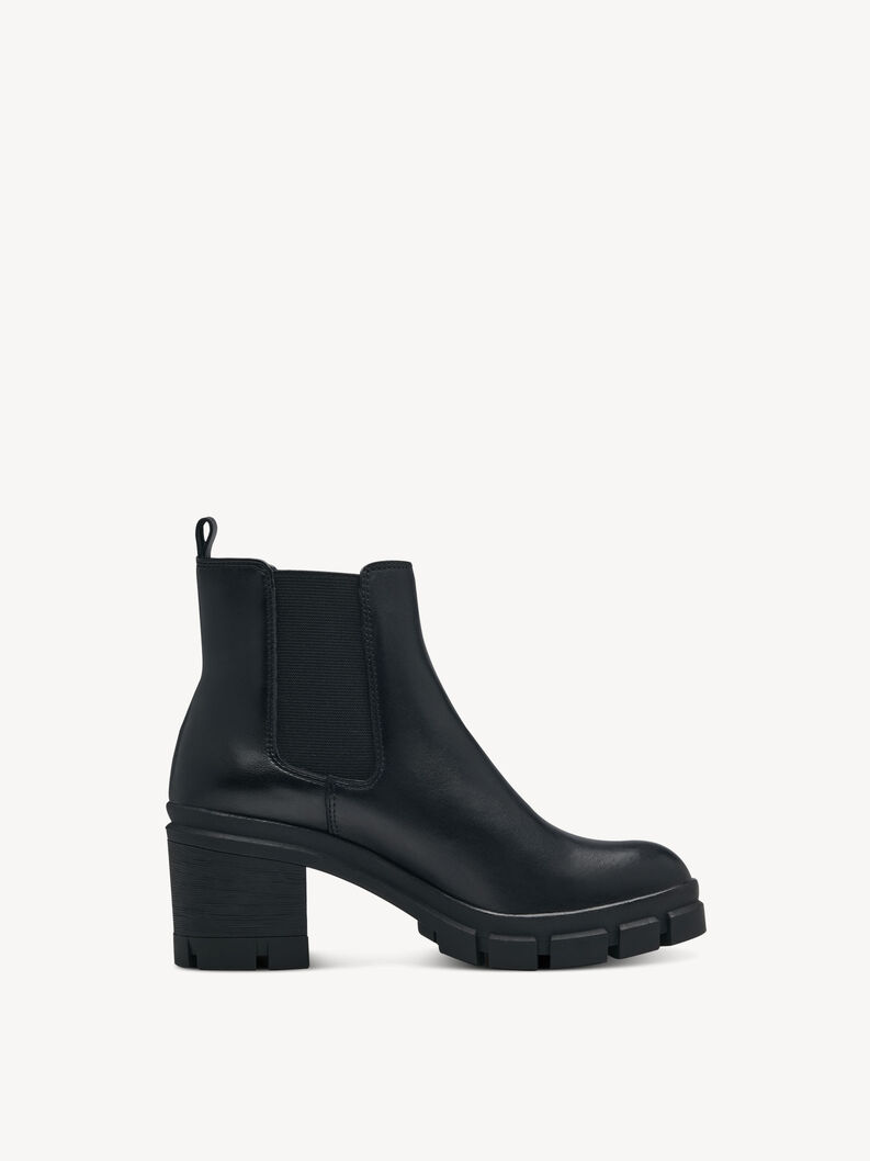 Bottine Chelsea en cuir - noir, BLACK, hi-res