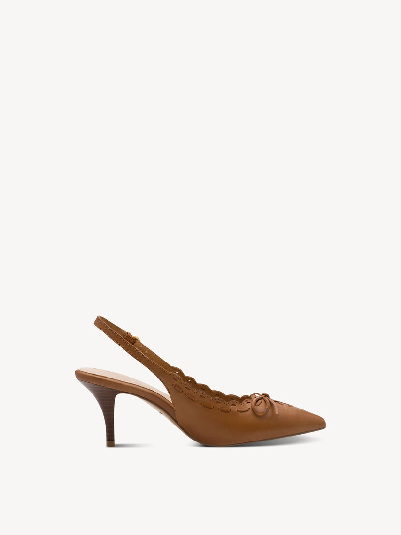 Leren Slingpumps - bruin, NUT, hi-res