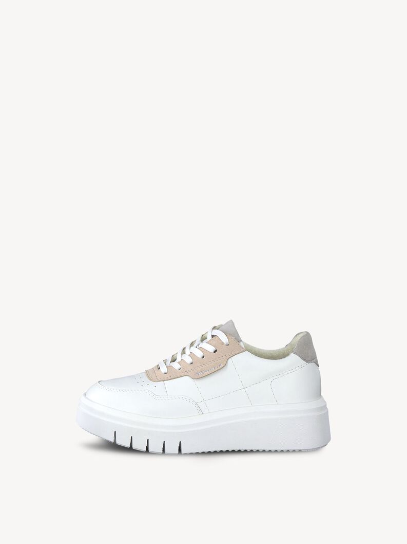 Leather Sneaker - white, WHITE/ROSE, hi-res