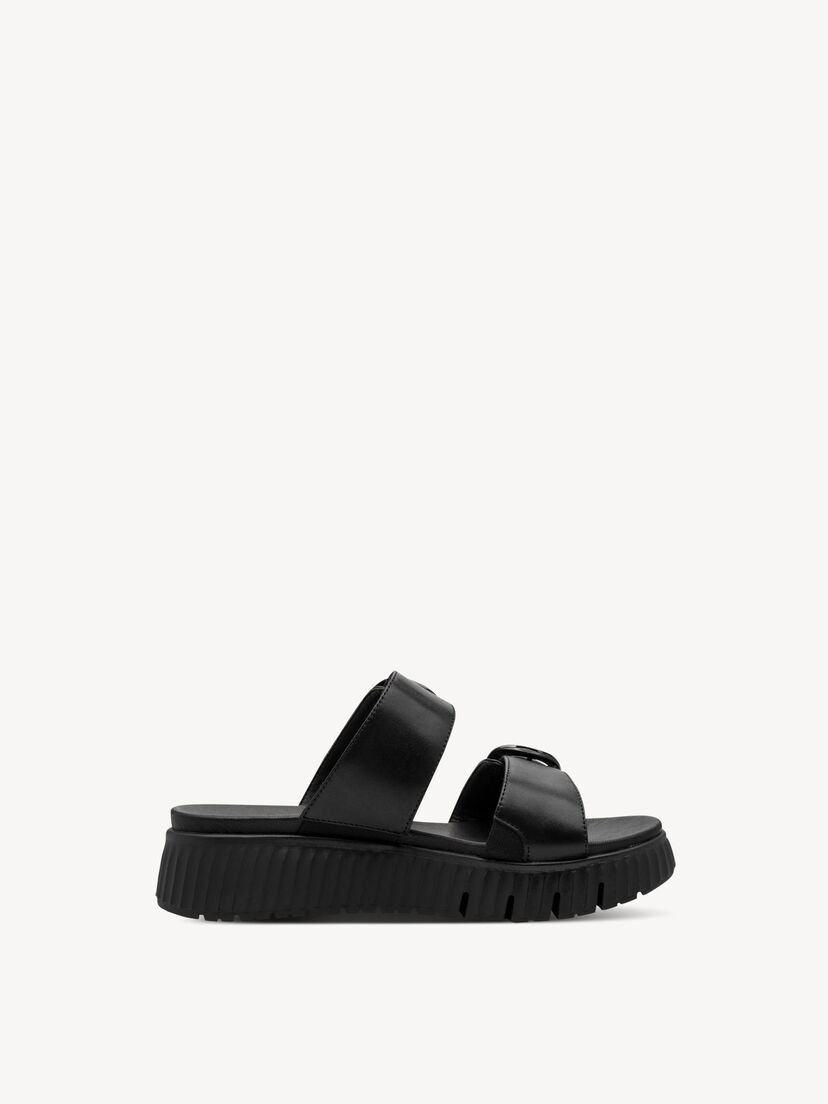 Leren Slipper - zwart, BLACK, hi-res