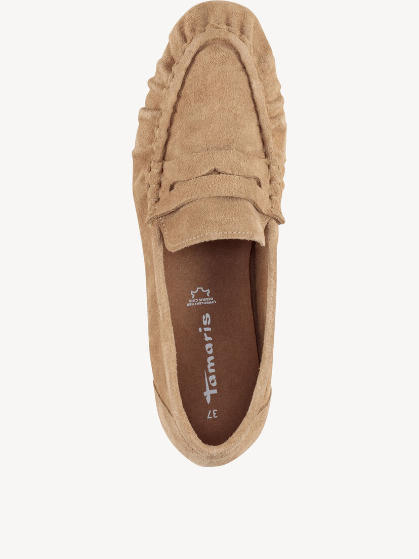 Leren Mocassin - beige, TAUPE, hi-res