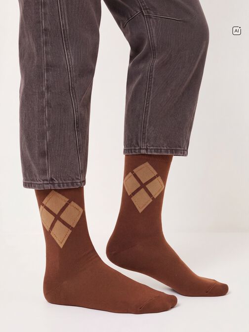 Socks, cognac, hi-res