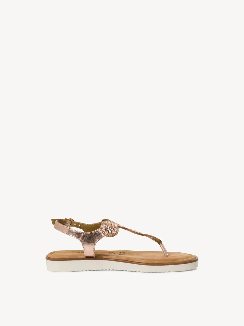 Sandale en cuir - métallique, ROSE METALLIC, hi-res