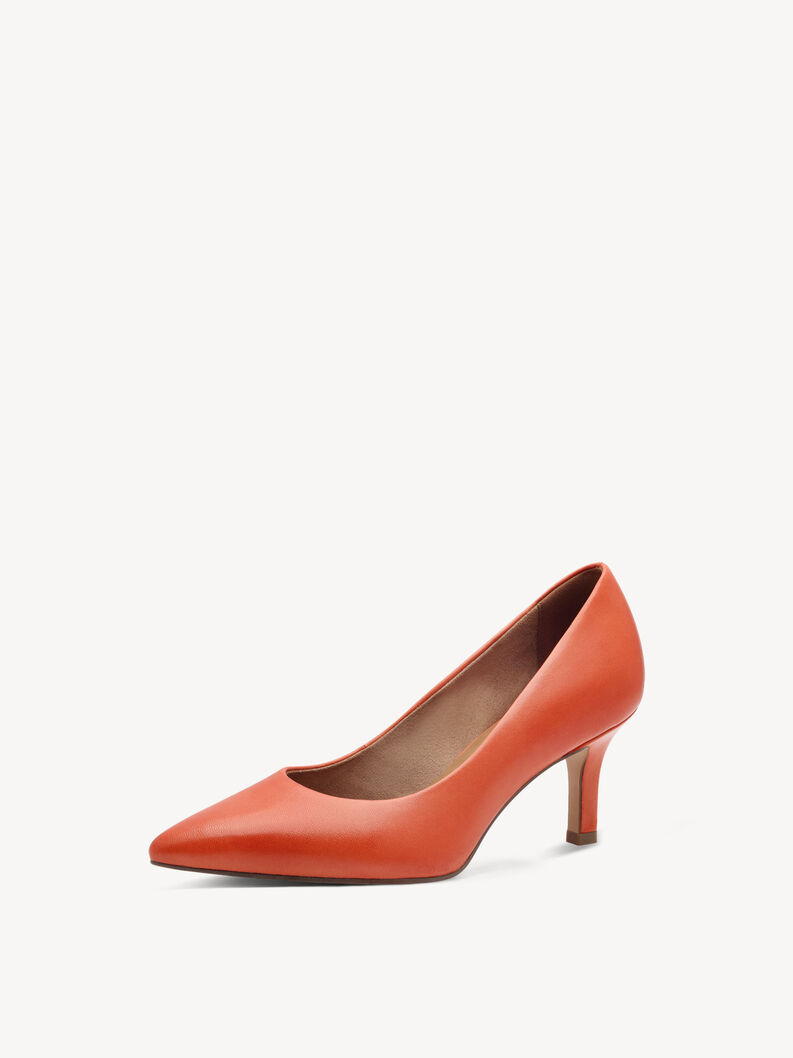 Escarpin en cuir - orange, orange, hi-res