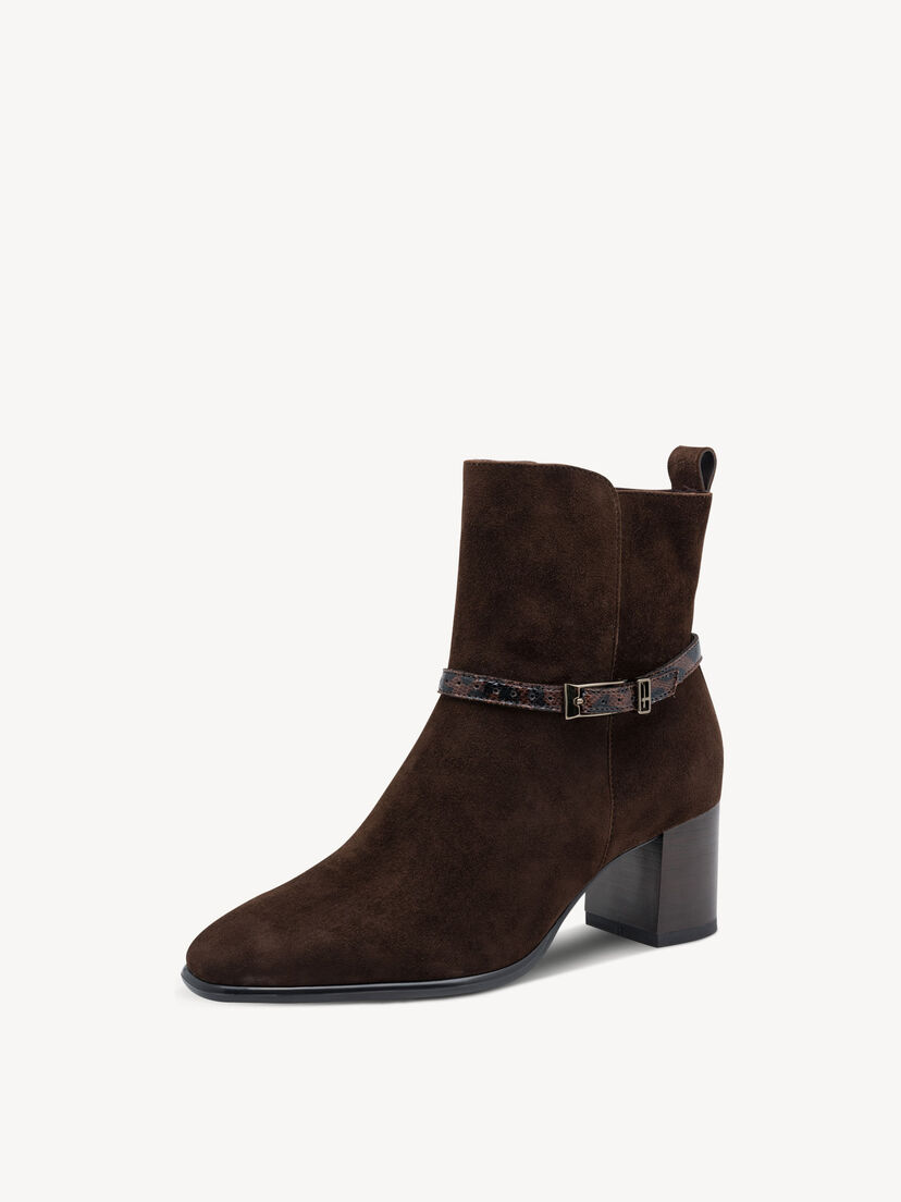 Leren Enkellaarsje - bruin, MOCCA SUEDE, hi-res