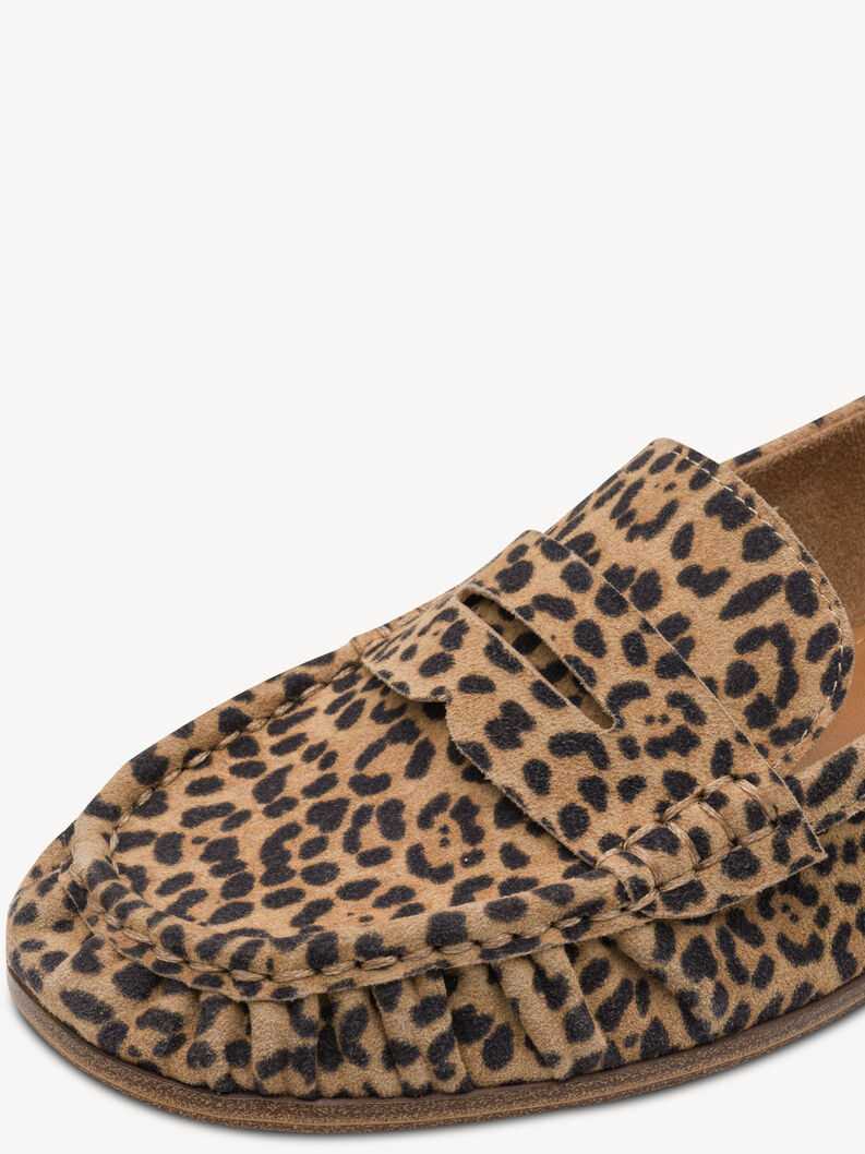 Ledermoccassin - braun, LEOPARD, hi-res