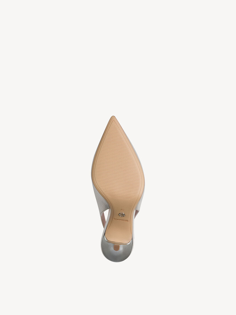 Leren Slingpumps - metallic, PLATINUM, hi-res