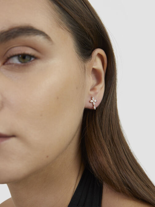 Boucles d'oreille, ros&eacute;gold, hi-res