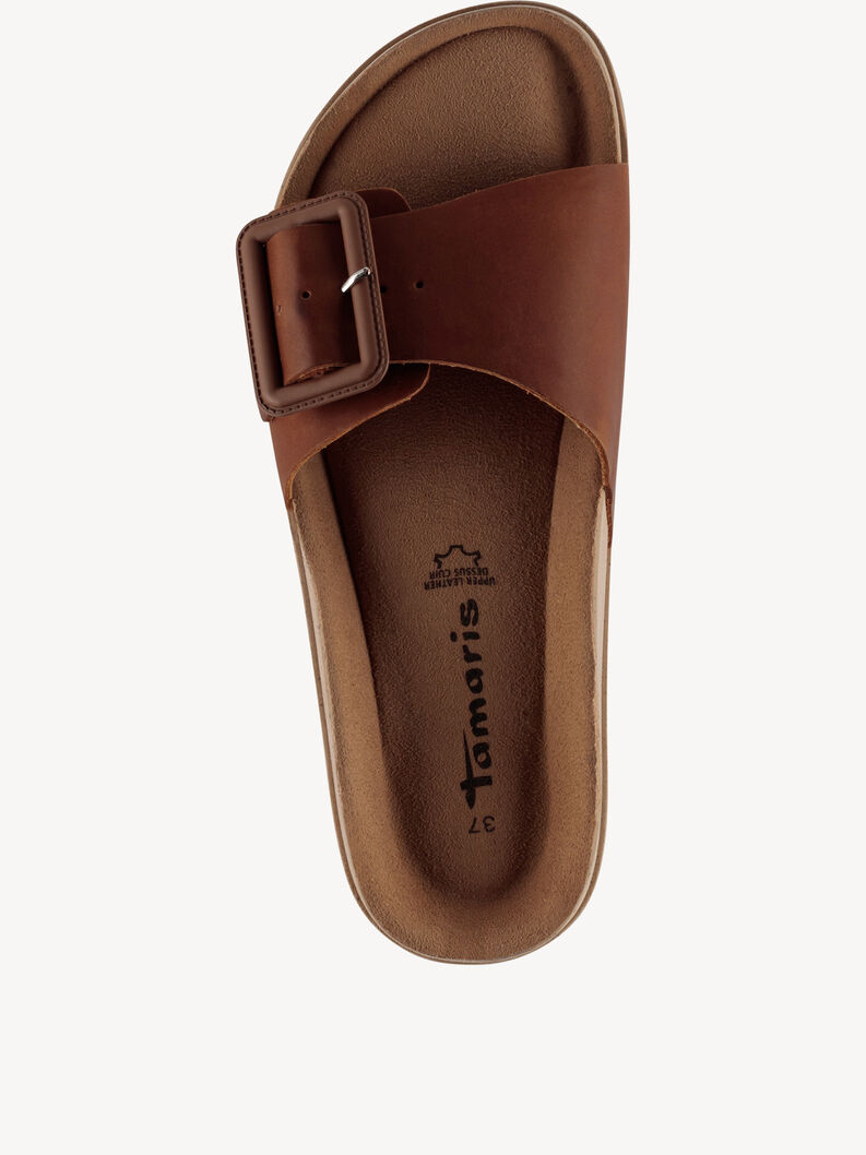 Mule en cuir - marron, COGNAC PULL-UP, hi-res