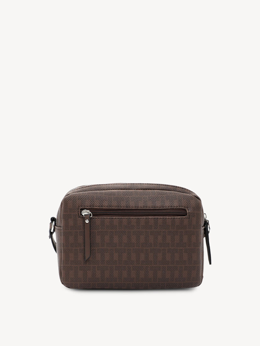 Bruine tas met monogram en achtervak met rits