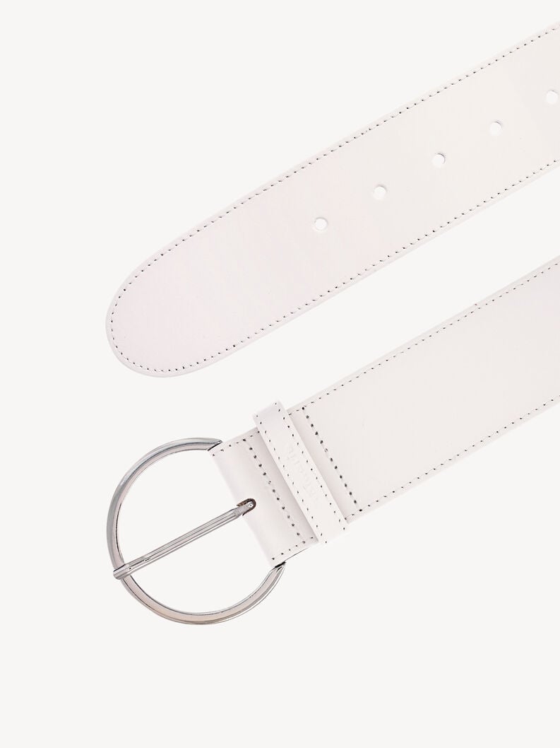 Leather Belt - white, white, hi-res