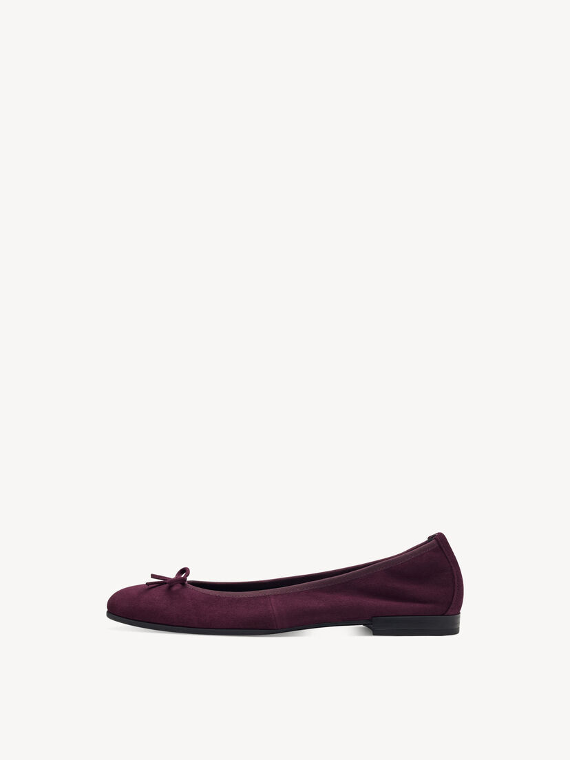 Leren Ballerina - rood, MERLOT, hi-res