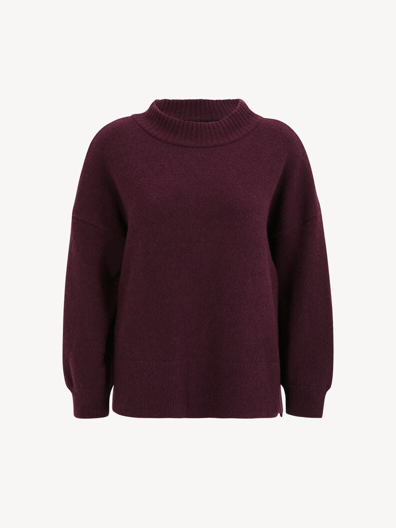 Knitted pullover - purple, Grape Wine, hi-res