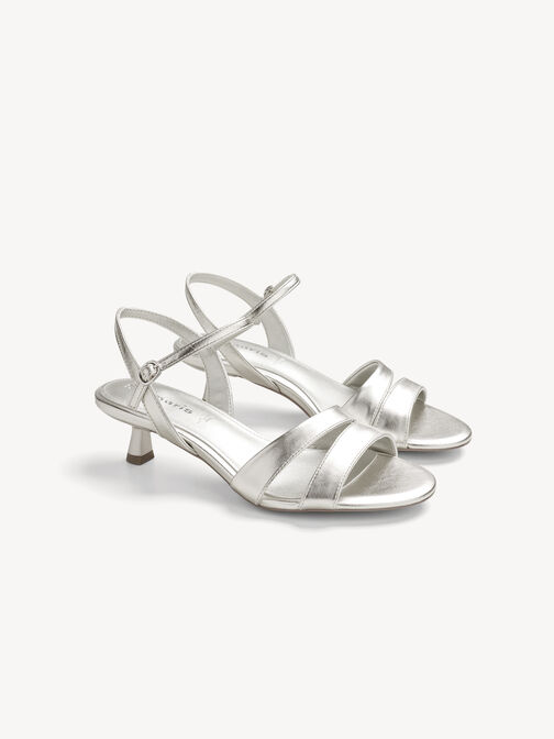 Heeled sandal, PLATINUM, hi-res