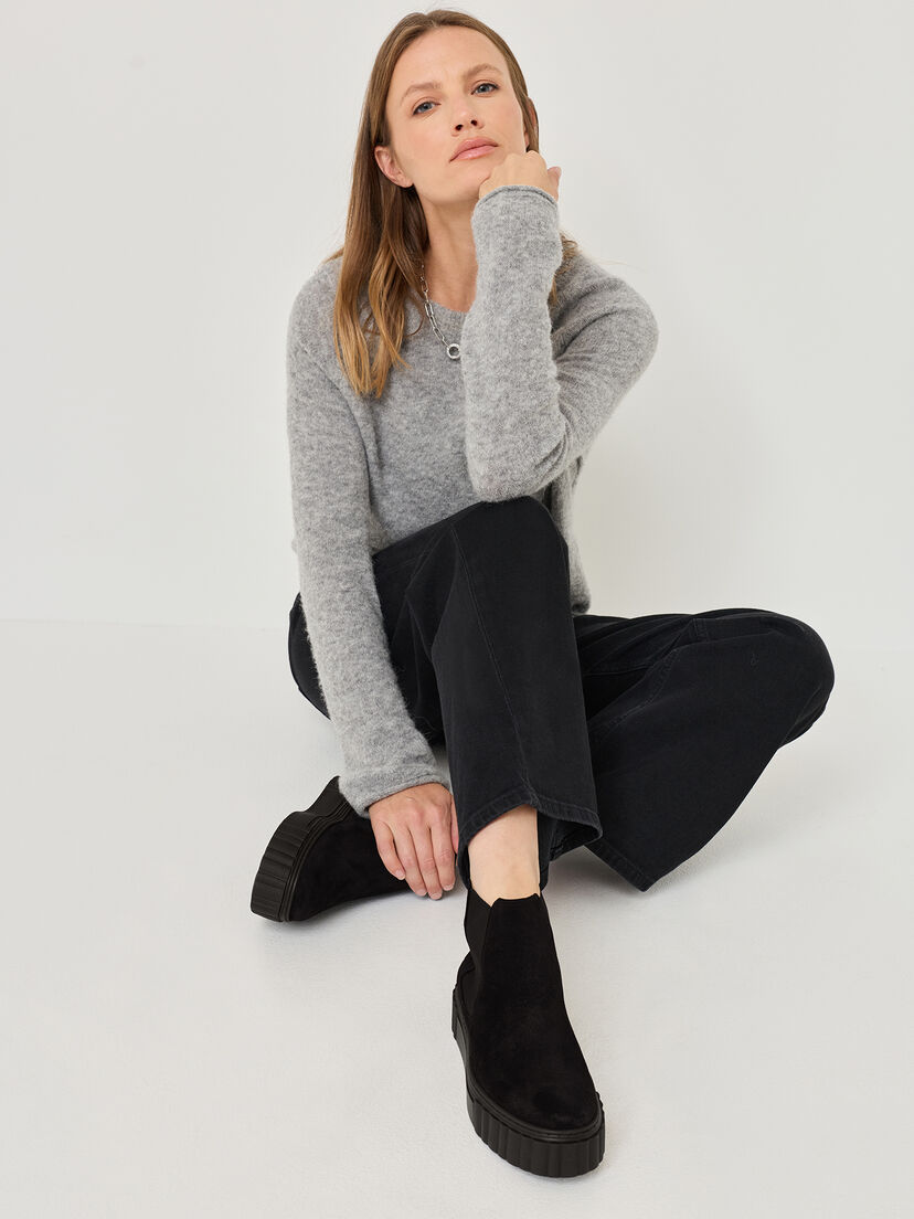 Leren Chelseaboot - zwart, BLACK, hi-res