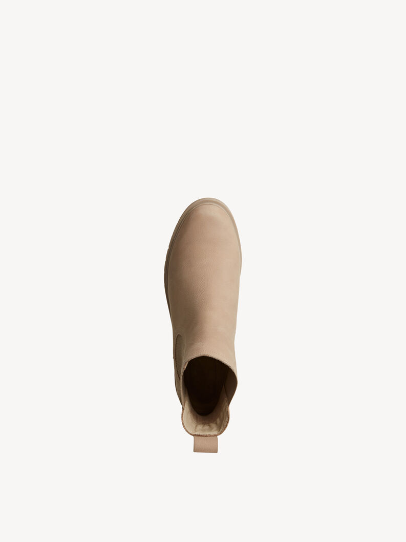 Bottine Chelsea en cuir - beige, TAUPE, hi-res
